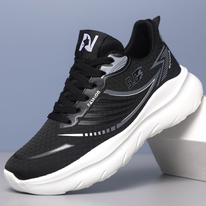 Pánske priedušné sieťované tenisky s ľahkou elastickou podrážkou, odpružením, protišmykové, odolné voči oderu, šnurovacie, ležérne bežecké topánky na tréning