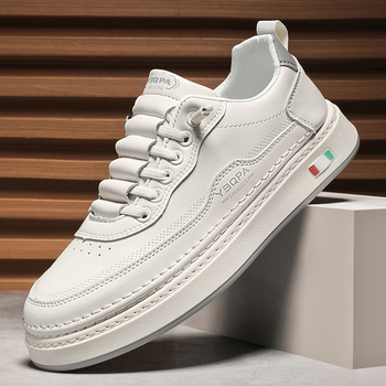 Λευκά Παπούτσια Ανδρικά Άνοιξη 2025 Νέα Μόδα Μάρκα All-match Αθλητικά Εφηβικά Δερμάτινα Casual Αντιολισθητικά Παπούτσια