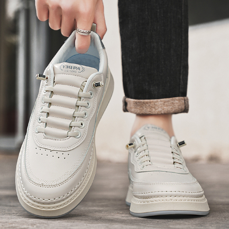 Valged kingad meestele 2025. aasta kevadised uued moebrändid, kõik-sobivad libisevad spordijalatsid teismelistele, nahast vabaaja libisemiskindlad tossud
