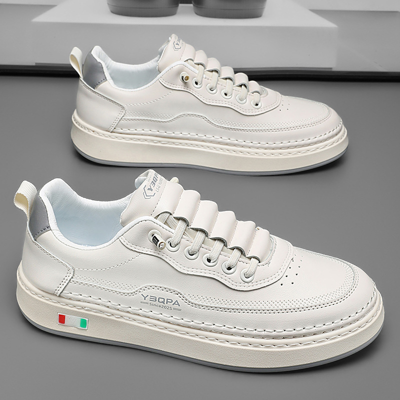 Valged kingad meestele 2025. aasta kevadised uued moebrändid, kõik-sobivad libisevad spordijalatsid teismelistele, nahast vabaaja libisemiskindlad tossud