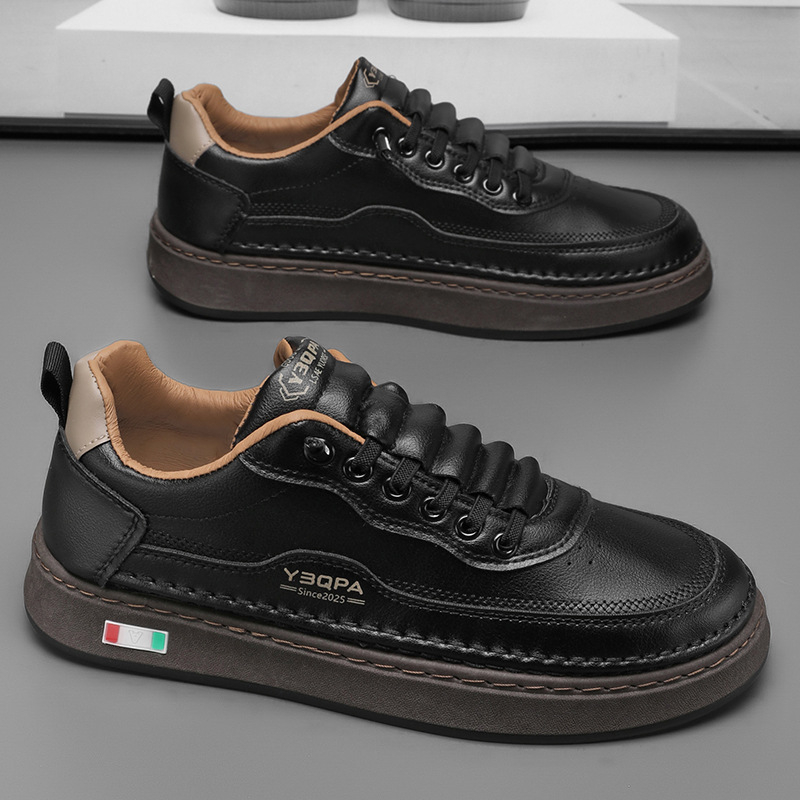 Valged kingad meestele 2025. aasta kevadised uued moebrändid, kõik-sobivad libisevad spordijalatsid teismelistele, nahast vabaaja libisemiskindlad tossud