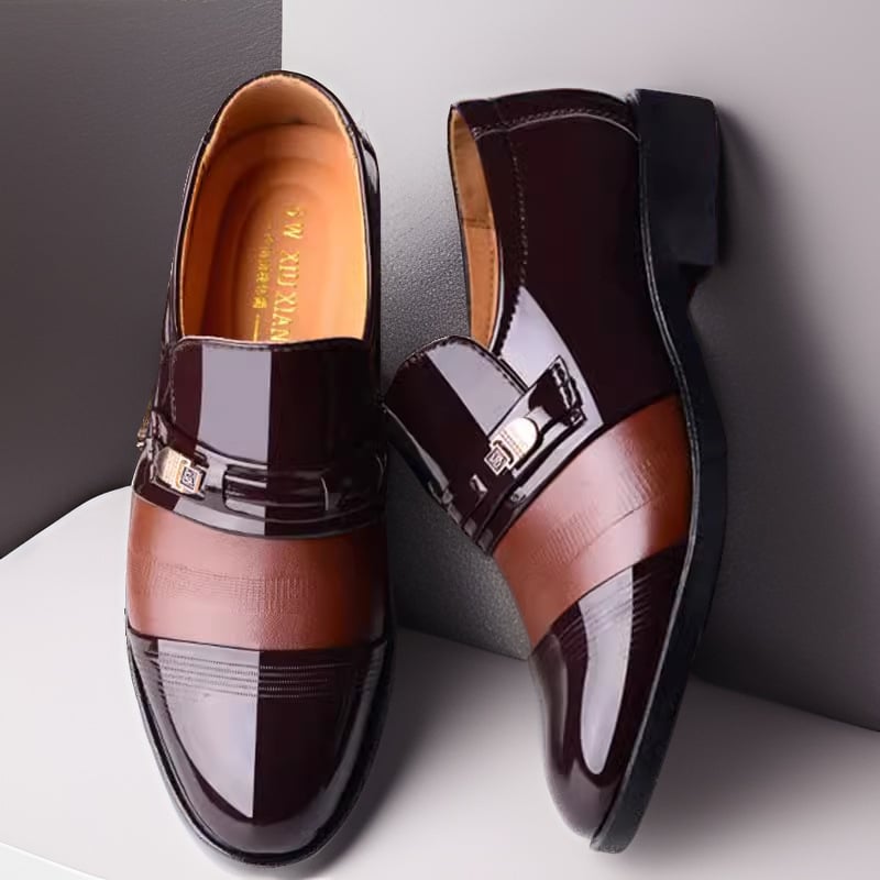 Jarné a jesenné pánske obchodné šaty, duté britské kožené topánky, pánske flísom podšité ležérne pánske topánky Foot Punch