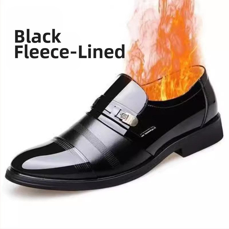 Jarné a jesenné pánske obchodné šaty, duté britské kožené topánky, pánske flísom podšité ležérne pánske topánky Foot Punch