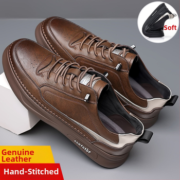 Vīriešu apavi 2022. gada jauni ikdienas dēļu apavi Vīriešu skaisti balti apavi Vīriešu korejiešu īstas ādas universāli mīksti apakšdaļas vīriešu moderni apavi