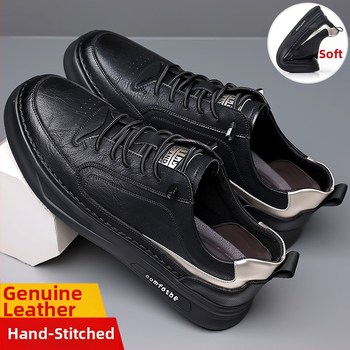 Vīriešu apavi 2022. gada jauni ikdienas dēļu apavi Vīriešu skaisti balti apavi Vīriešu korejiešu īstas ādas universāli mīksti apakšdaļas vīriešu moderni apavi