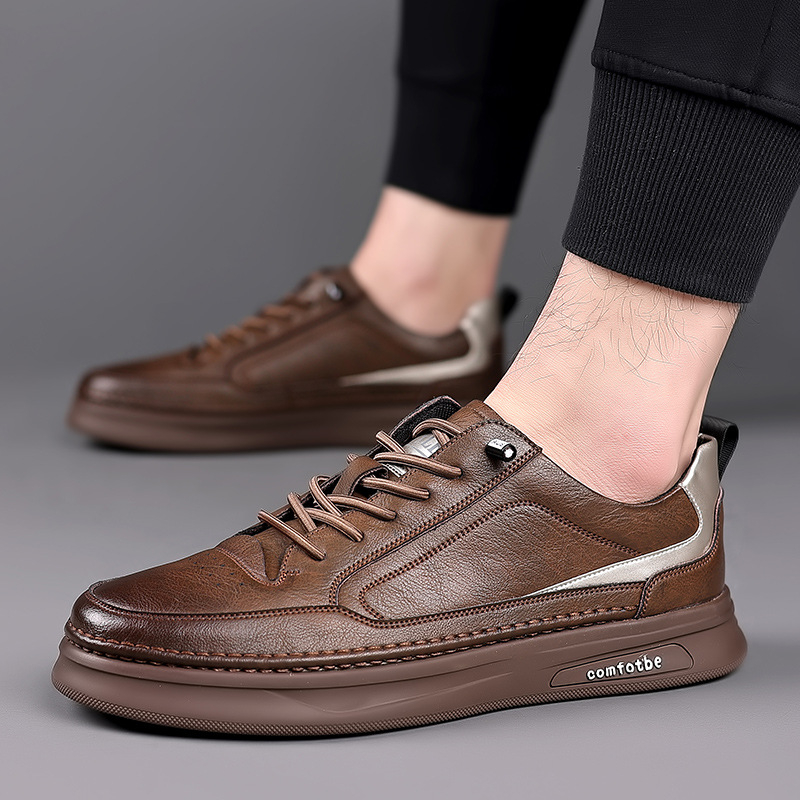 Vīriešu apavi 2022. gada jauni ikdienas dēļu apavi Vīriešu skaisti balti apavi Vīriešu korejiešu īstas ādas universāli mīksti apakšdaļas vīriešu moderni apavi