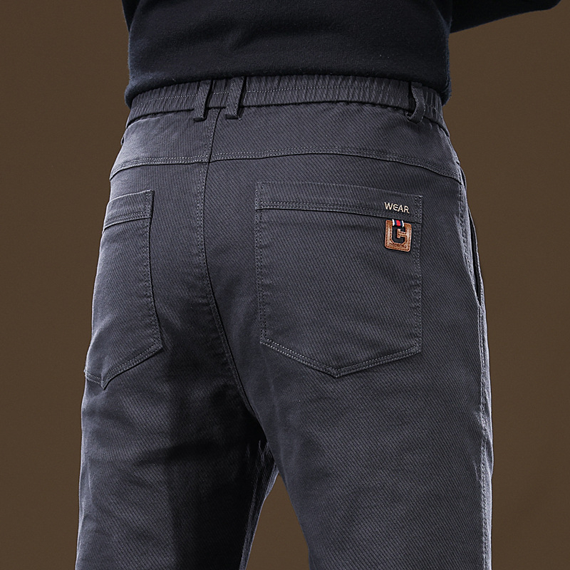 Meeste püksid Fliisvoodriga ärilised paksendatud lahtised sirged trendikad vabaajapüksid Meeste sügis- ja talvepüksid, mis sobivad igale stiilile ja on venivad pikad püksid