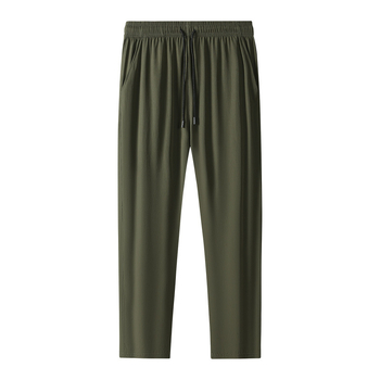 Letné ležérne nohavice pánske trendy voľné tenké pánske rovné skrátené rýchloschnúce športové nohavice z ľadového hodvábu pánske nohavice