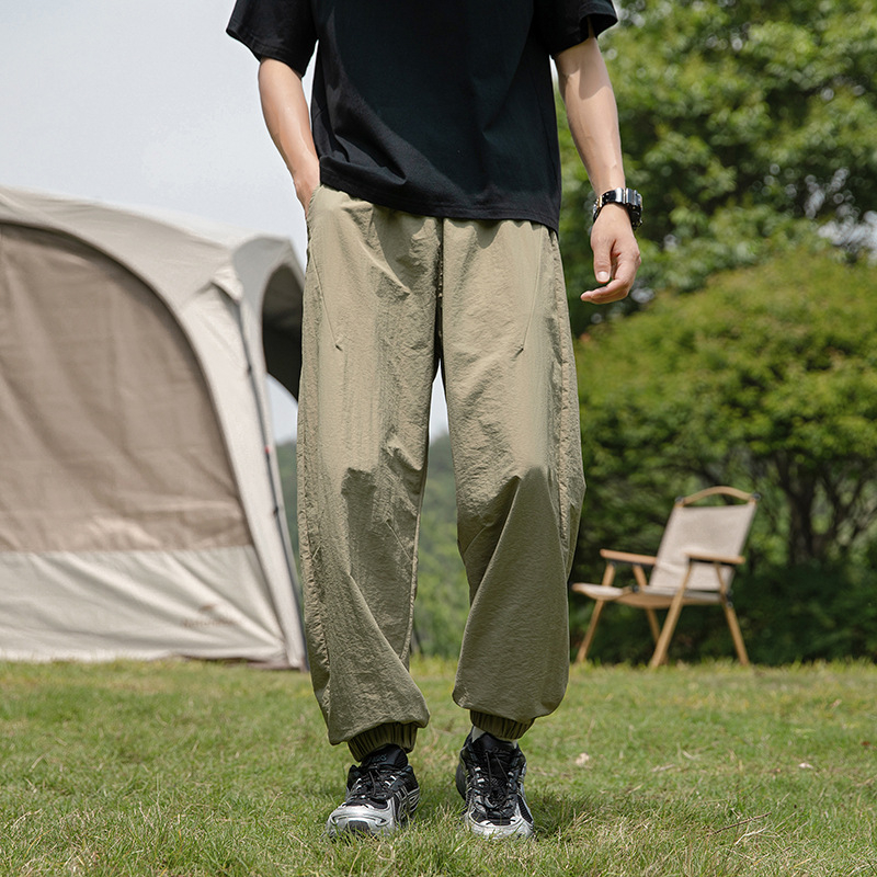 IZEXX Trendy Brand Summer Ice Sense respirabil Advanced Sense pantaloni casual în aer liber cu uscare rapidă Yamamoto plisată picior cropped pantaloni