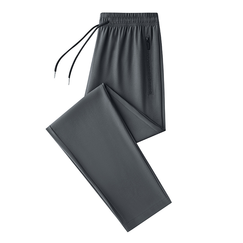 Pantaloni de mătase de gheață pentru bărbați, vară subțire, 2024, brand nou la modă, pantaloni casual sport elastici cu uscare rapidă