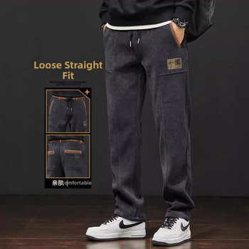 Ανδρικό Casual Παντελόνι Boao Velvet Loose Άνοιξη και Φθινόπωρο 2025, Νέο Μακρύ Παντελόνι, Ευρωπαϊκό Βαμβακερό Βελούδο, Ελαστικό, Αγορίστικο Παντελόνι Φόρμας
