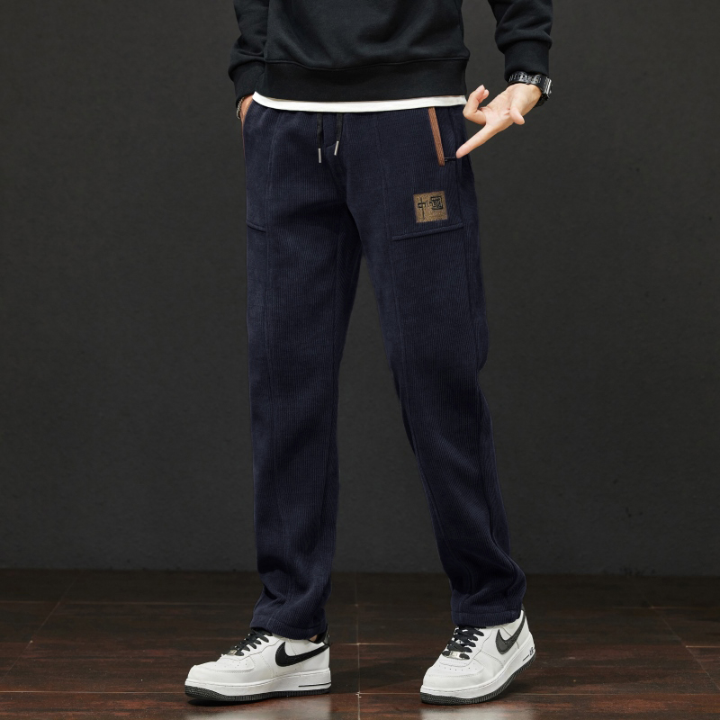 Ανδρικό Casual Παντελόνι Boao Velvet Loose Άνοιξη και Φθινόπωρο 2025, Νέο Μακρύ Παντελόνι, Ευρωπαϊκό Βαμβακερό Βελούδο, Ελαστικό, Αγορίστικο Παντελόνι Φόρμας