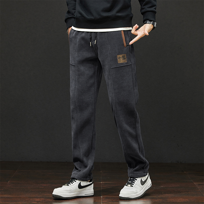 Ανδρικό Casual Παντελόνι Boao Velvet Loose Άνοιξη και Φθινόπωρο 2025, Νέο Μακρύ Παντελόνι, Ευρωπαϊκό Βαμβακερό Βελούδο, Ελαστικό, Αγορίστικο Παντελόνι Φόρμας