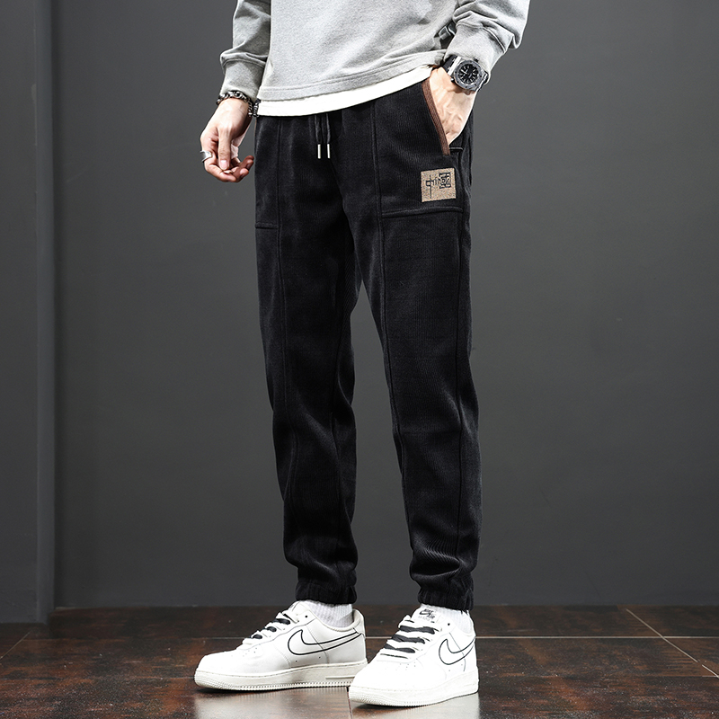 Ανδρικό Casual Παντελόνι Boao Velvet Loose Άνοιξη και Φθινόπωρο 2025, Νέο Μακρύ Παντελόνι, Ευρωπαϊκό Βαμβακερό Βελούδο, Ελαστικό, Αγορίστικο Παντελόνι Φόρμας