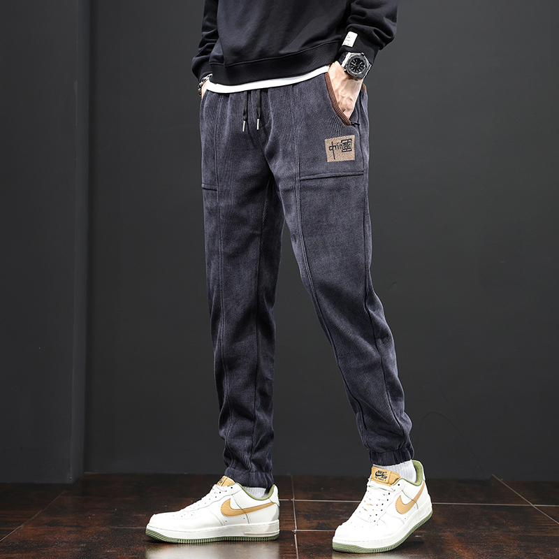 Ανδρικό Casual Παντελόνι Boao Velvet Loose Άνοιξη και Φθινόπωρο 2025, Νέο Μακρύ Παντελόνι, Ευρωπαϊκό Βαμβακερό Βελούδο, Ελαστικό, Αγορίστικο Παντελόνι Φόρμας