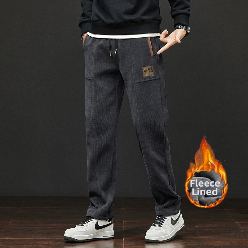 Ανδρικό Casual Παντελόνι Boao Velvet Loose Άνοιξη και Φθινόπωρο 2025, Νέο Μακρύ Παντελόνι, Ευρωπαϊκό Βαμβακερό Βελούδο, Ελαστικό, Αγορίστικο Παντελόνι Φόρμας