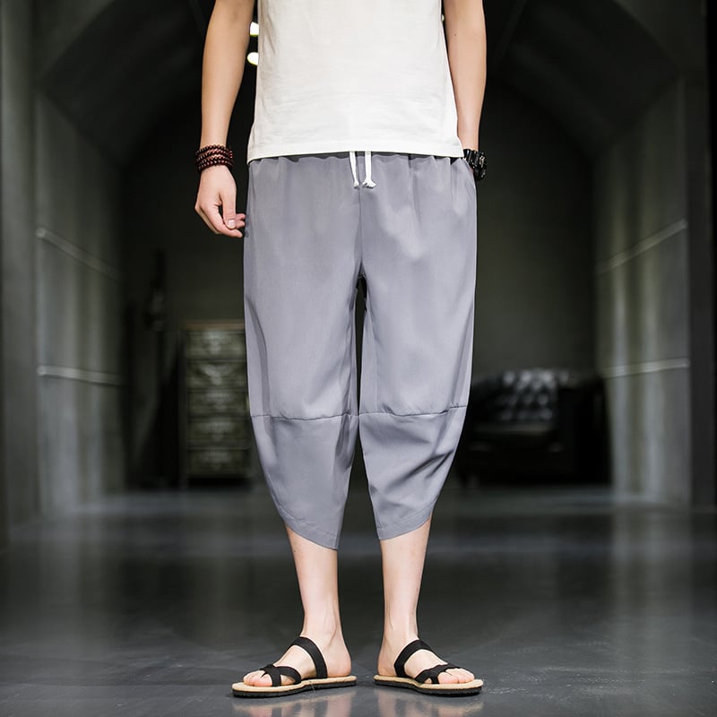 Stil chinezesc japonez Plus Size pantaloni scurți pantaloni casual pantaloni cu picior larg