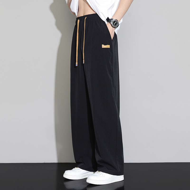 Pantaloni sport bărbați, stil gleznă-lungime, respirabil, cu uscare rapidă, stil Ice Silk, sport, sport, pantaloni ...