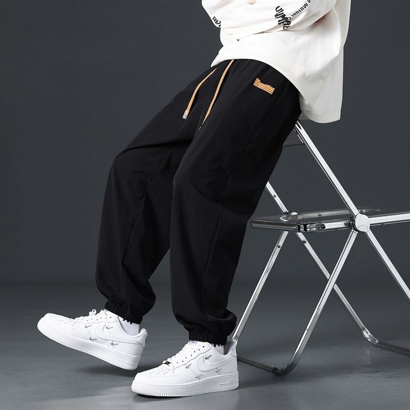 Pantaloni sport bărbați, stil gleznă-lungime, respirabil, cu uscare rapidă, stil Ice Silk, sport, sport, pantaloni ...