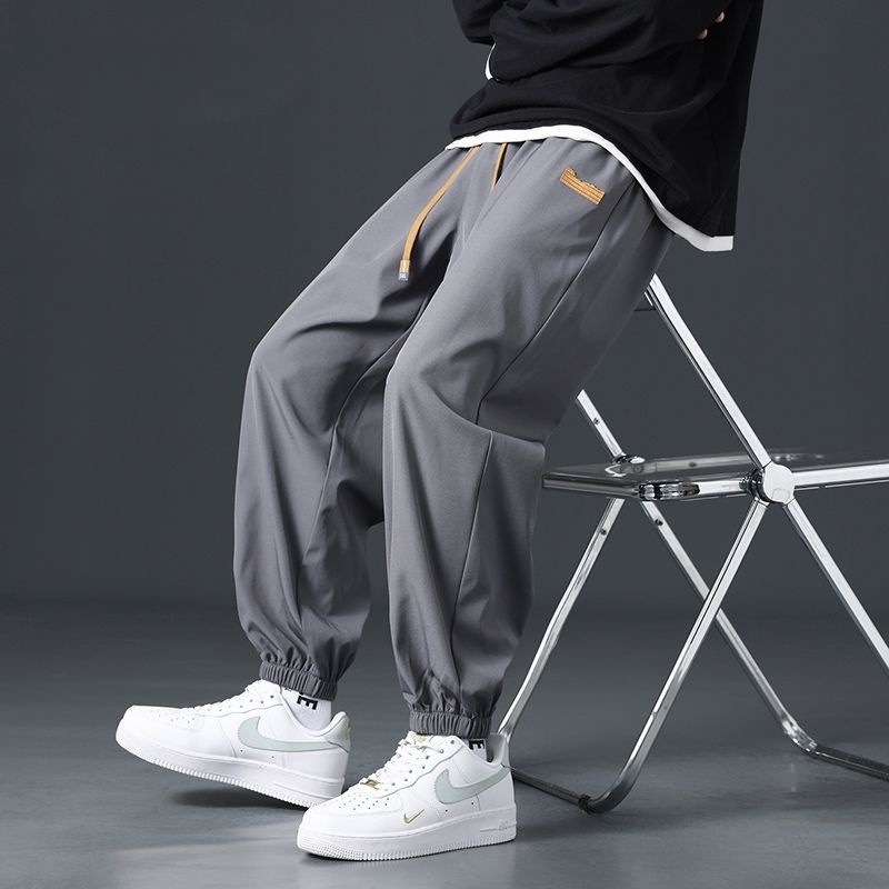 Pantaloni sport bărbați, stil gleznă-lungime, respirabil, cu uscare rapidă, stil Ice Silk, sport, sport, pantaloni ...