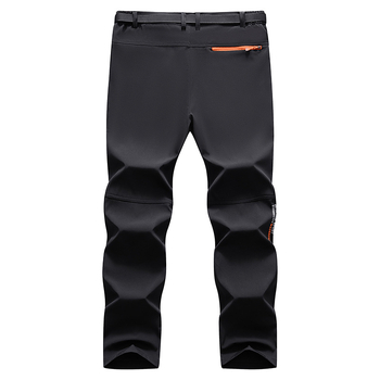 Pantaloni softshell transfrontalieri en-gros pentru bărbați și femei, pantaloni impermeabili caldi de culoare contrastantă pentru exterior, pentru alpinism, livrare dintr-o singură piesă