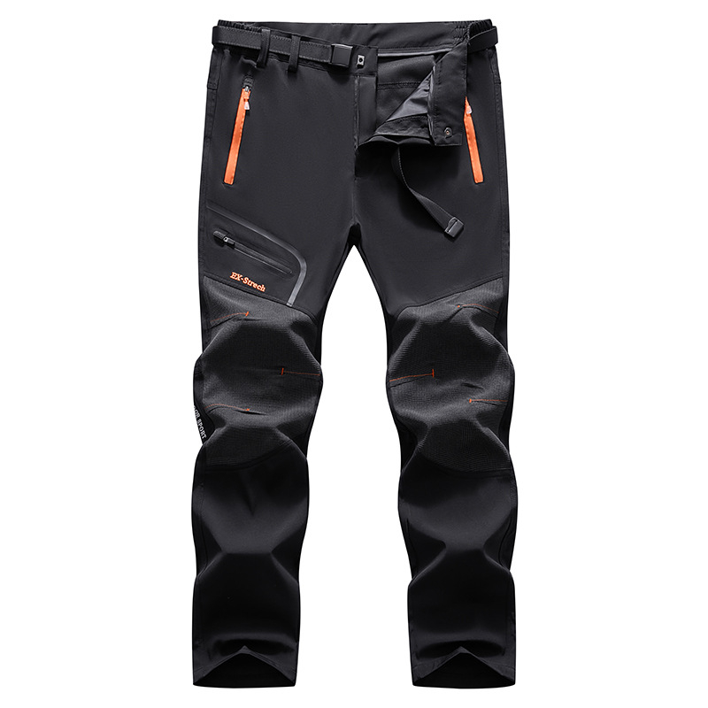 Pantaloni softshell transfrontalieri en-gros pentru bărbați și femei, pantaloni impermeabili caldi de culoare contrastantă pentru exterior, pentru alpinism, livrare dintr-o singură piesă