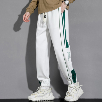 Pantaloni grei pentru bărbați, primăvara și toamna, la modă, de brand, vrac, picior-degete, pantaloni de trening, toamna și iarna, pantaloni sport casual cu dungi americane pentru adolescenți