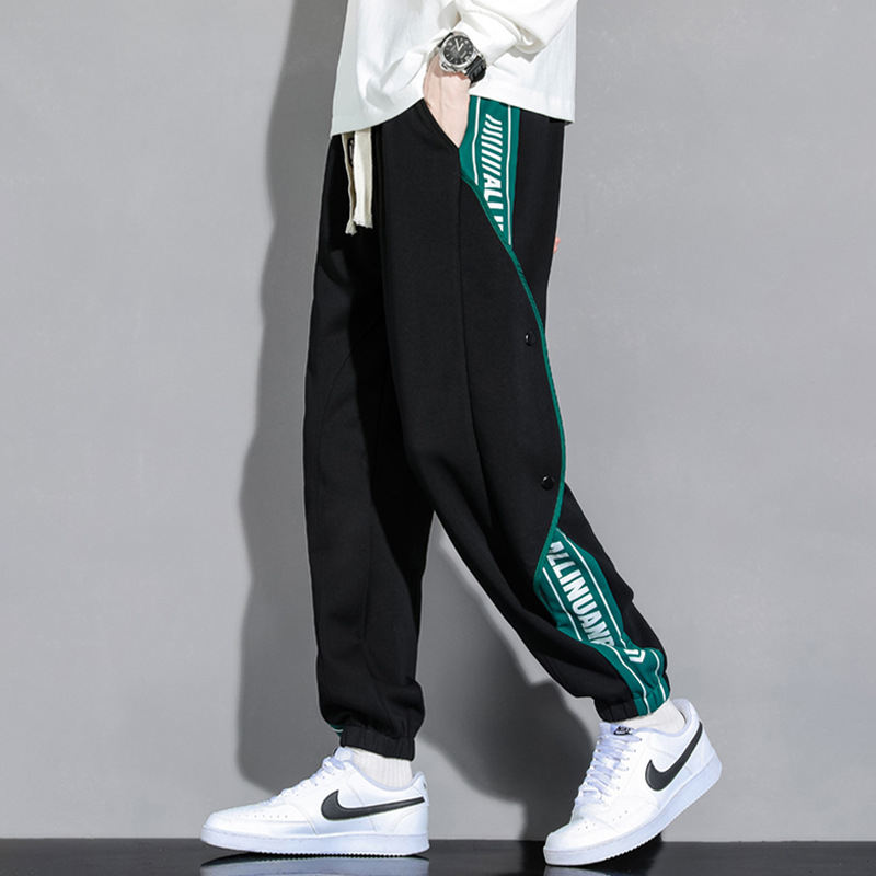 Pantaloni grei pentru bărbați, primăvara și toamna, la modă, de brand, vrac, picior-degete, pantaloni de trening, toamna și iarna, pantaloni sport casual cu dungi americane pentru adolescenți