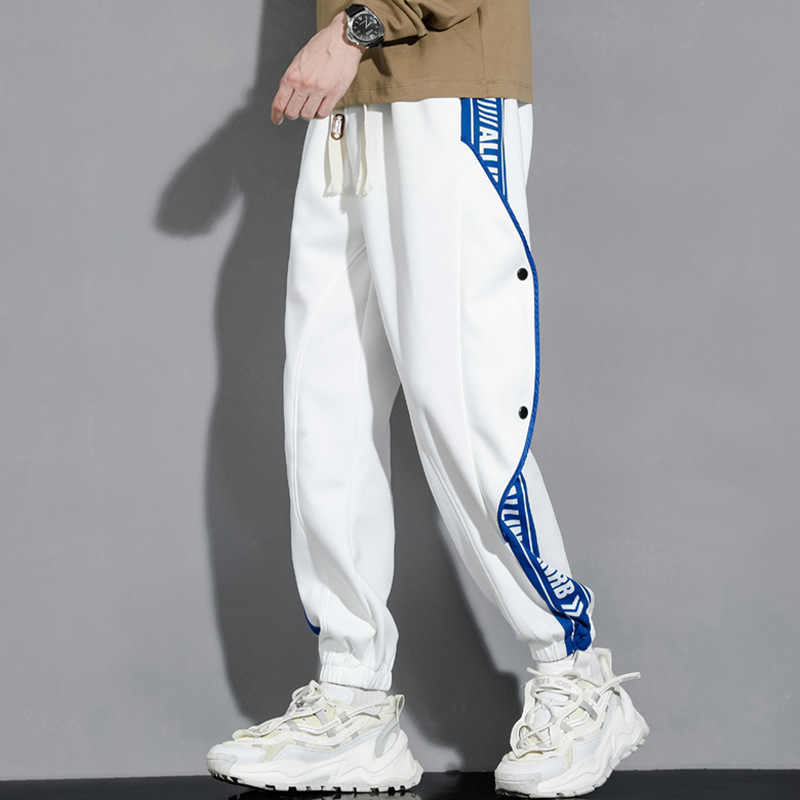 Pantaloni grei pentru bărbați, primăvara și toamna, la modă, de brand, vrac, picior-degete, pantaloni de trening, toamna și iarna, pantaloni sport casual cu dungi americane pentru adolescenți