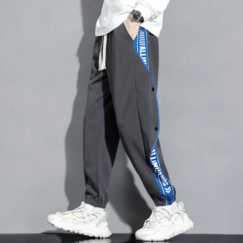 Pantaloni grei pentru bărbați, primăvara și toamna, la modă, de brand, vrac, picior-degete, pantaloni de trening, toamna și iarna, pantaloni sport casual cu dungi americane pentru adolescenți