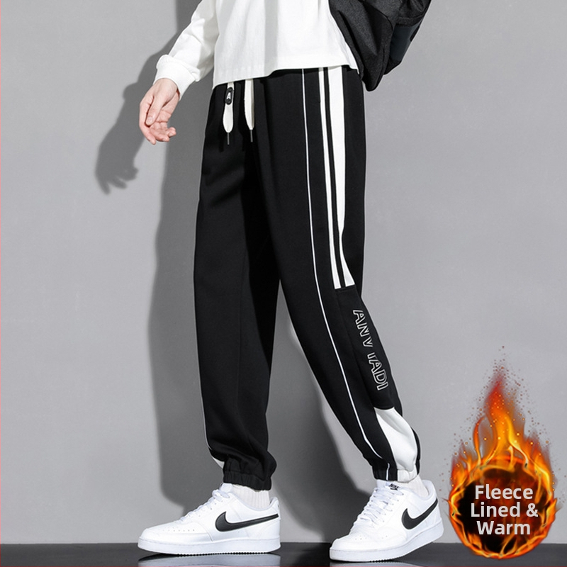Pantaloni grei pentru bărbați, primăvara și toamna, la modă, de brand, vrac, picior-degete, pantaloni de trening, toamna și iarna, pantaloni sport casual cu dungi americane pentru adolescenți