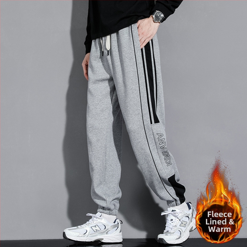 Pantaloni grei pentru bărbați, primăvara și toamna, la modă, de brand, vrac, picior-degete, pantaloni de trening, toamna și iarna, pantaloni sport casual cu dungi americane pentru adolescenți