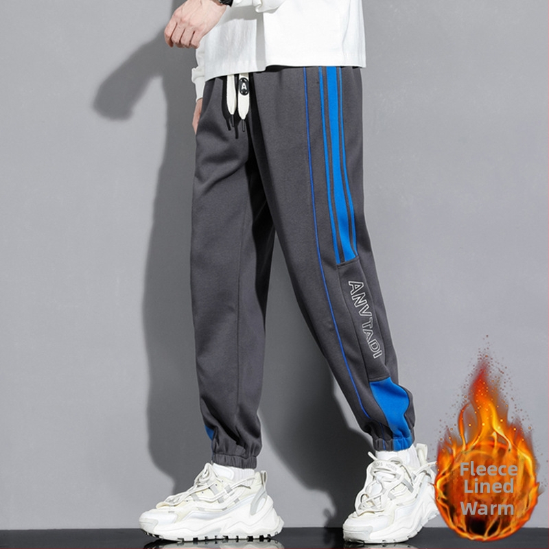 Pantaloni grei pentru bărbați, primăvara și toamna, la modă, de brand, vrac, picior-degete, pantaloni de trening, toamna și iarna, pantaloni sport casual cu dungi americane pentru adolescenți
