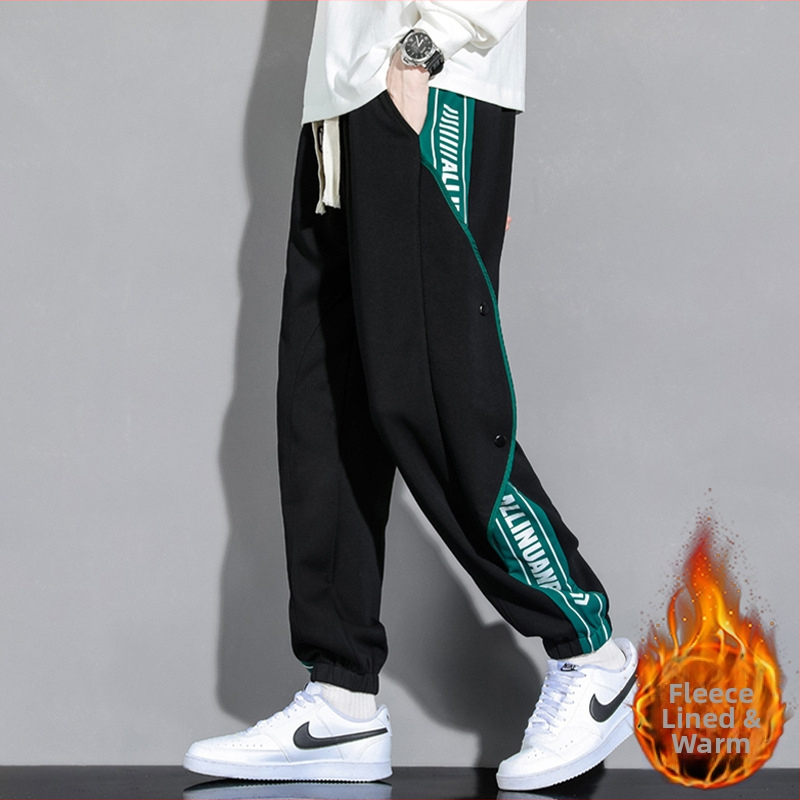 Pantaloni grei pentru bărbați, primăvara și toamna, la modă, de brand, vrac, picior-degete, pantaloni de trening, toamna și iarna, pantaloni sport casual cu dungi americane pentru adolescenți