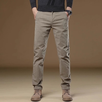 Pantaloni casual kaki eleganți, slim, pentru bărbați, primăvară și toamnă, slim, drepți, 2025, noi pantaloni de afaceri de toamnă, stil masculin