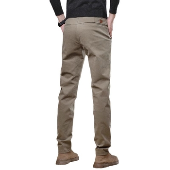 Pantaloni casual kaki eleganți, slim, pentru bărbați, primăvară și toamnă, slim, drepți, 2025, noi pantaloni de afaceri de toamnă, stil masculin