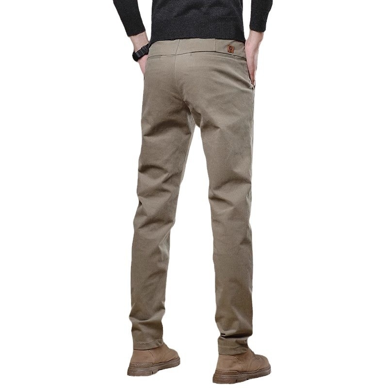 Pantaloni casual kaki eleganți, slim, pentru bărbați, primăvară și toamnă, slim, drepți, 2025, noi pantaloni de afaceri de toamnă, stil masculin