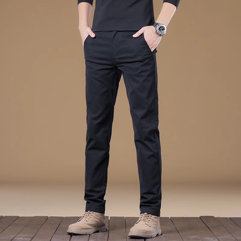 Pantaloni casual kaki eleganți, slim, pentru bărbați, primăvară și toamnă, slim, drepți, 2025, noi pantaloni de afaceri de toamnă, stil masculin