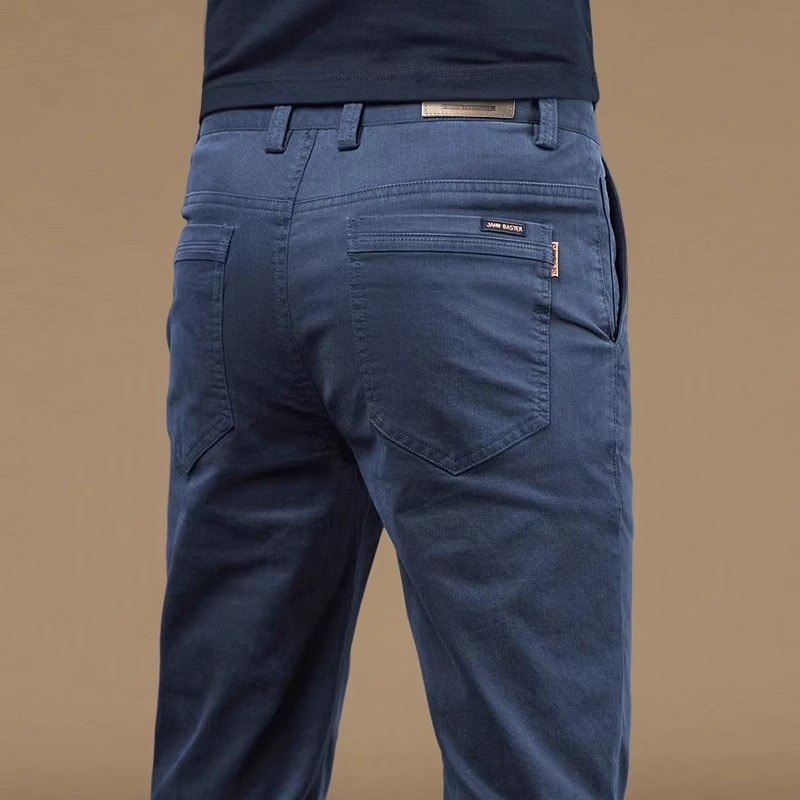 Pantaloni casual kaki eleganți, slim, pentru bărbați, primăvară și toamnă, slim, drepți, 2025, noi pantaloni de afaceri de toamnă, stil masculin