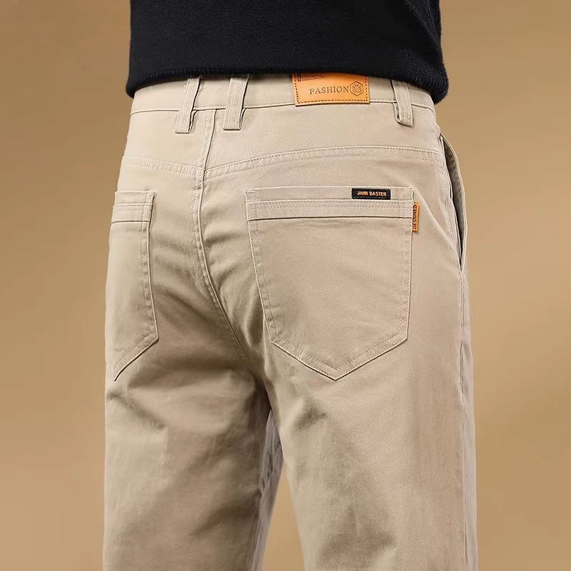 Pantaloni casual kaki eleganți, slim, pentru bărbați, primăvară și toamnă, slim, drepți, 2025, noi pantaloni de afaceri de toamnă, stil masculin