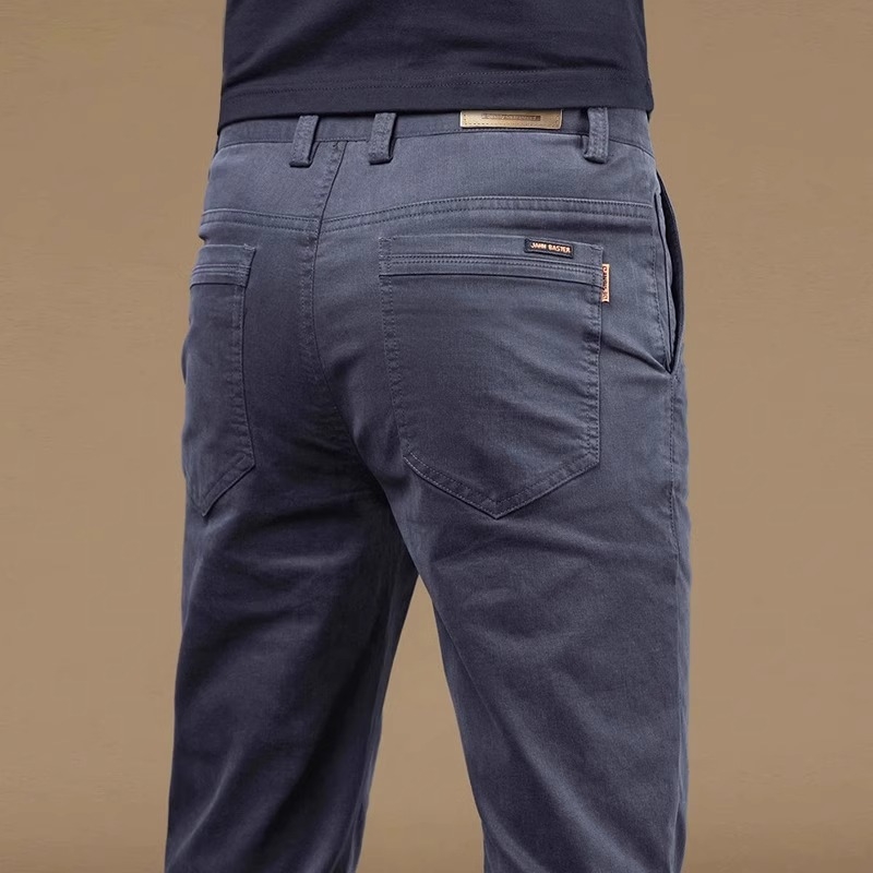 Pantaloni casual kaki eleganți, slim, pentru bărbați, primăvară și toamnă, slim, drepți, 2025, noi pantaloni de afaceri de toamnă, stil masculin