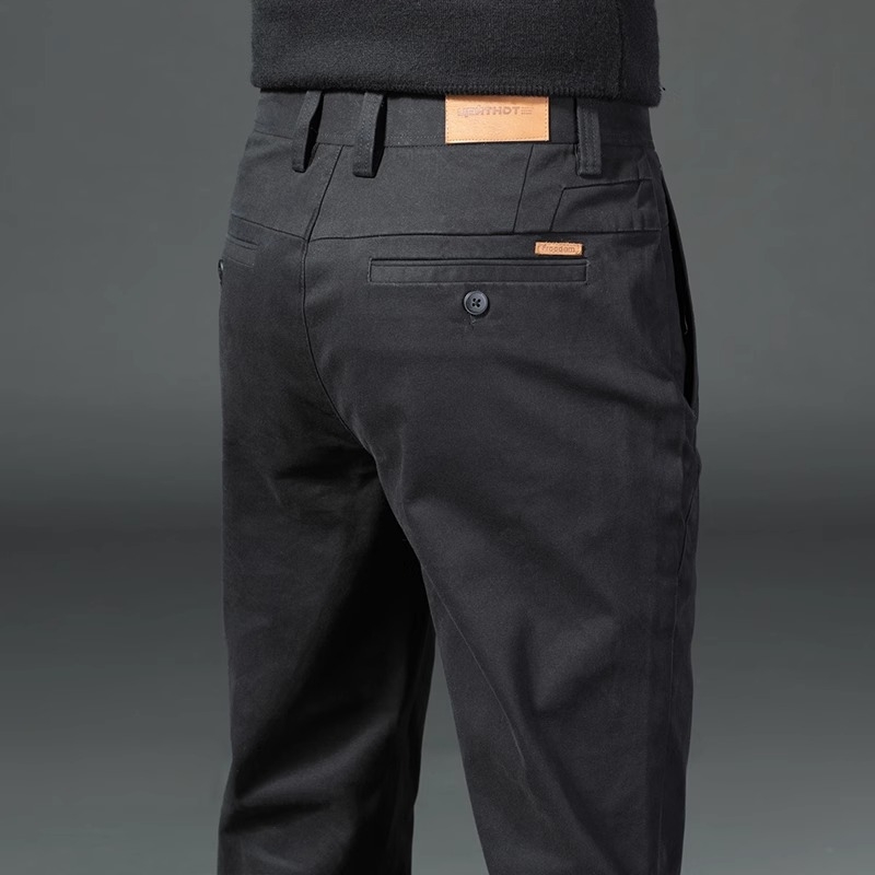 Pantaloni casual kaki eleganți, slim, pentru bărbați, primăvară și toamnă, slim, drepți, 2025, noi pantaloni de afaceri de toamnă, stil masculin