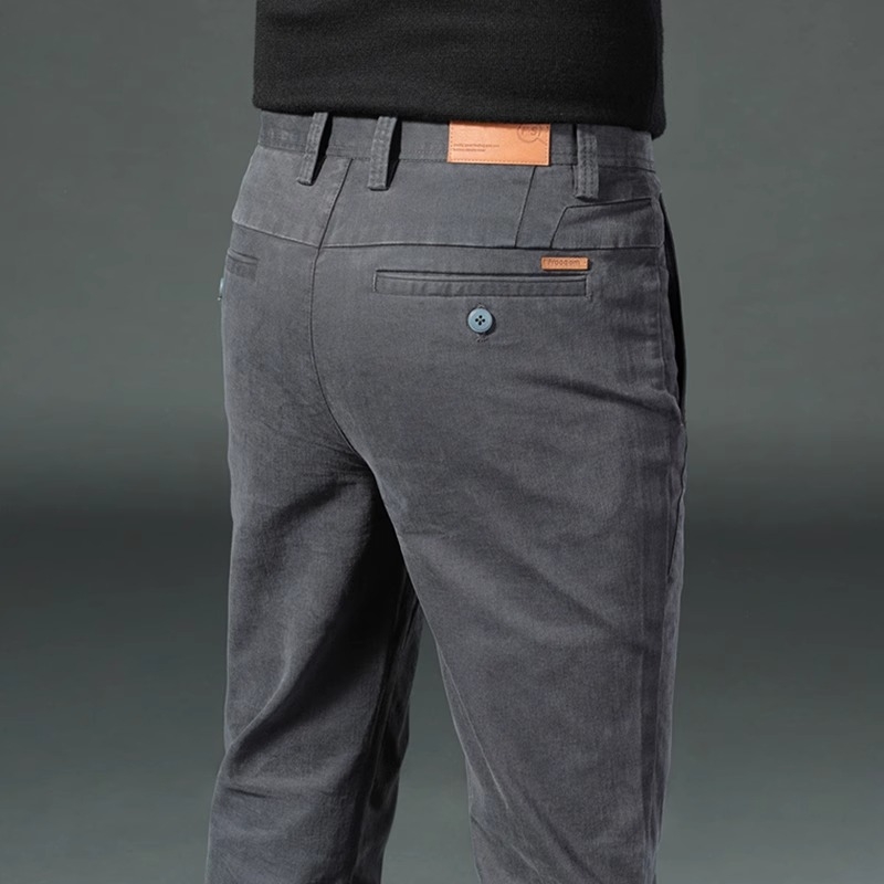 Pantaloni casual kaki eleganți, slim, pentru bărbați, primăvară și toamnă, slim, drepți, 2025, noi pantaloni de afaceri de toamnă, stil masculin
