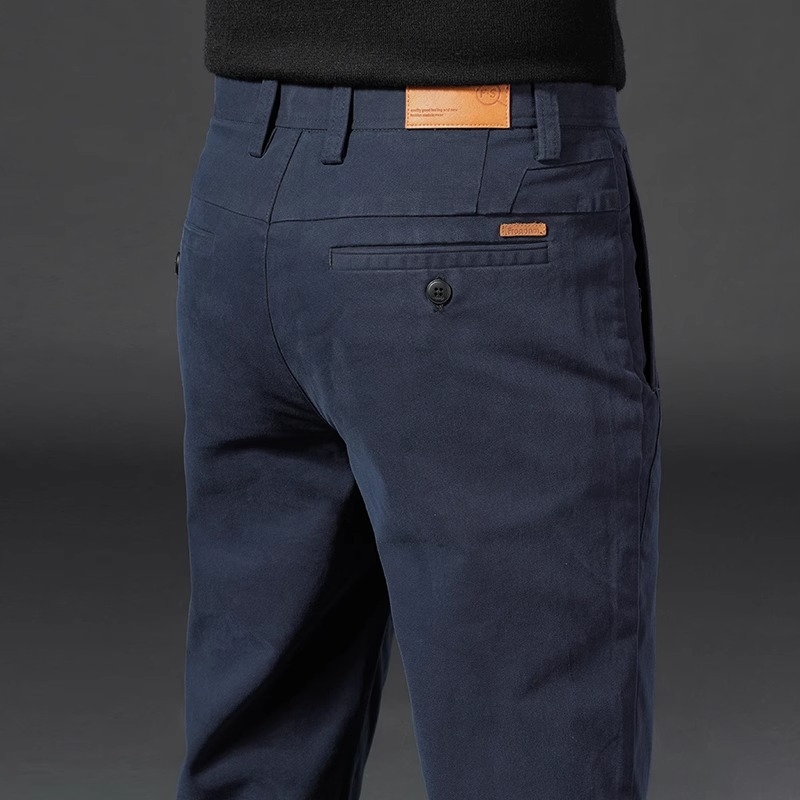 Pantaloni casual kaki eleganți, slim, pentru bărbați, primăvară și toamnă, slim, drepți, 2025, noi pantaloni de afaceri de toamnă, stil masculin