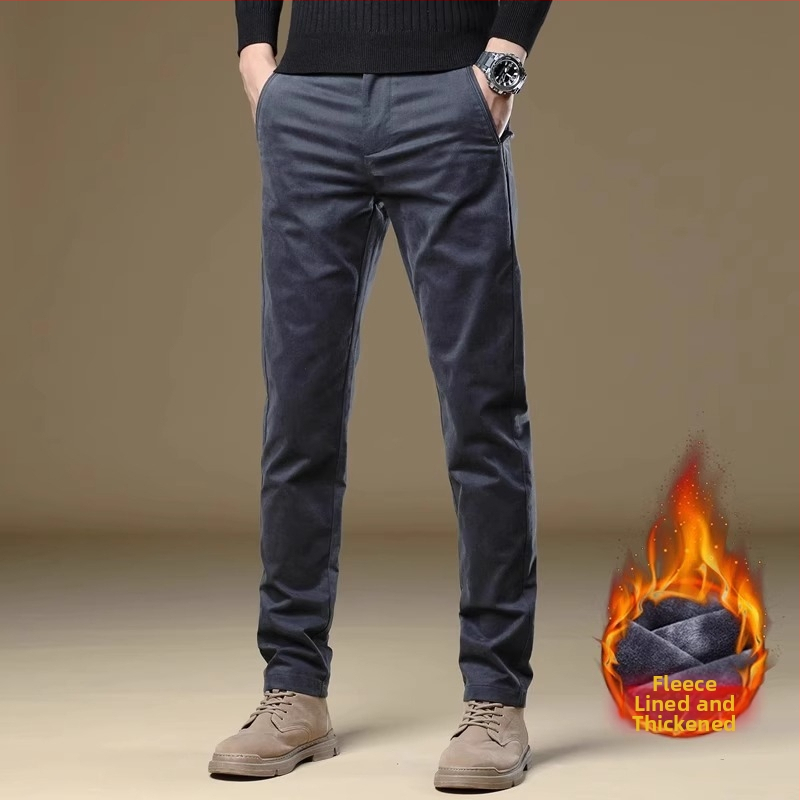 Pantaloni casual kaki eleganți, slim, pentru bărbați, primăvară și toamnă, slim, drepți, 2025, noi pantaloni de afaceri de toamnă, stil masculin