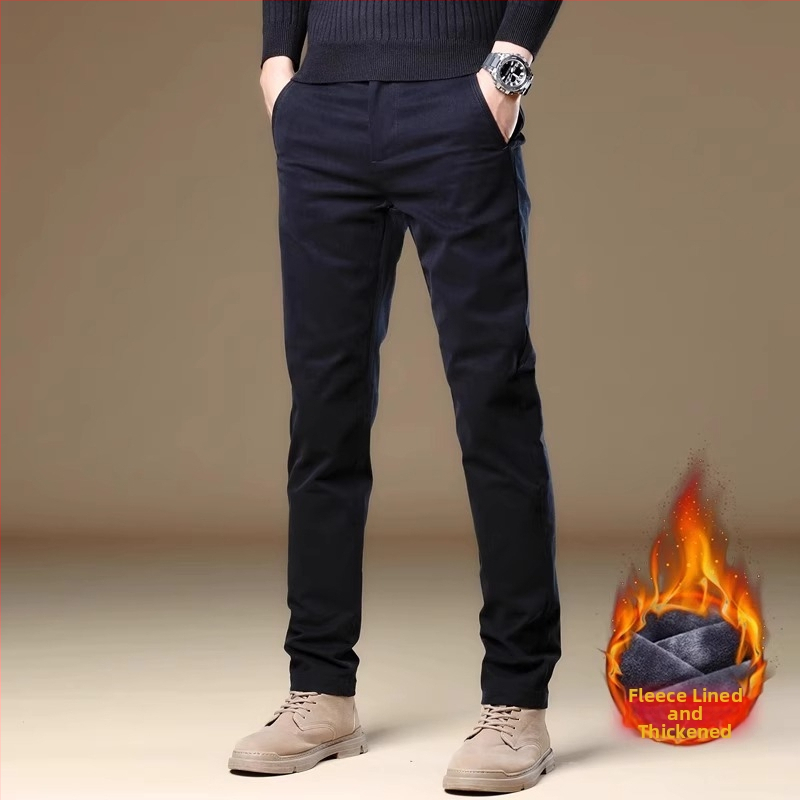 Pantaloni casual kaki eleganți, slim, pentru bărbați, primăvară și toamnă, slim, drepți, 2025, noi pantaloni de afaceri de toamnă, stil masculin