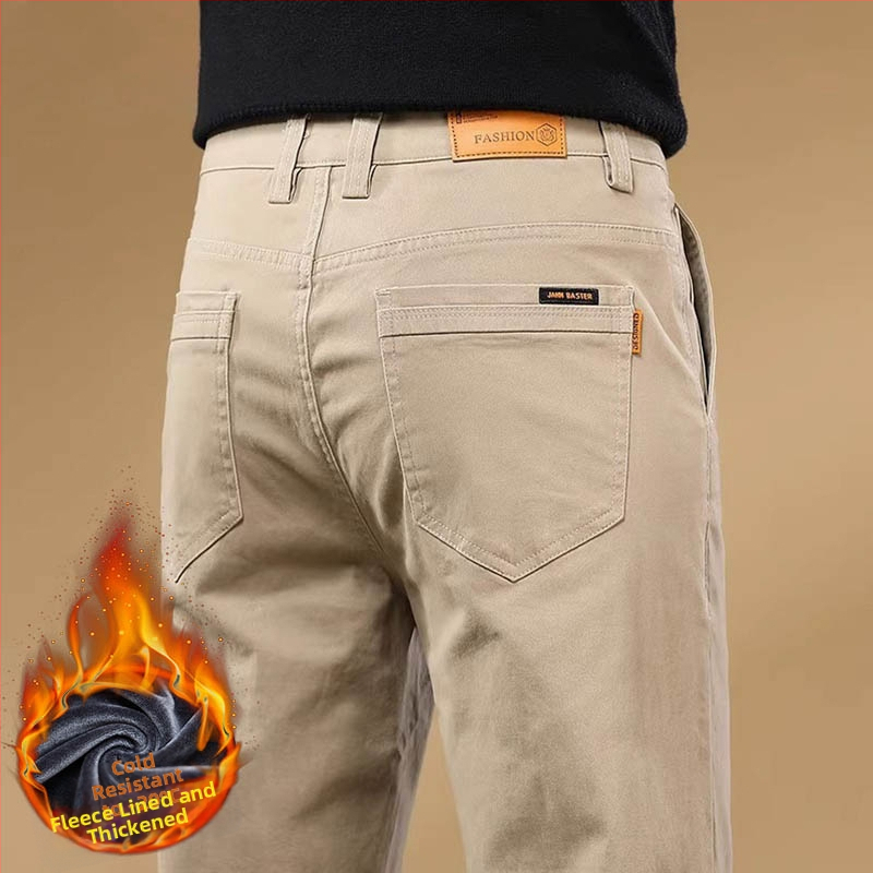 Pantaloni casual kaki eleganți, slim, pentru bărbați, primăvară și toamnă, slim, drepți, 2025, noi pantaloni de afaceri de toamnă, stil masculin