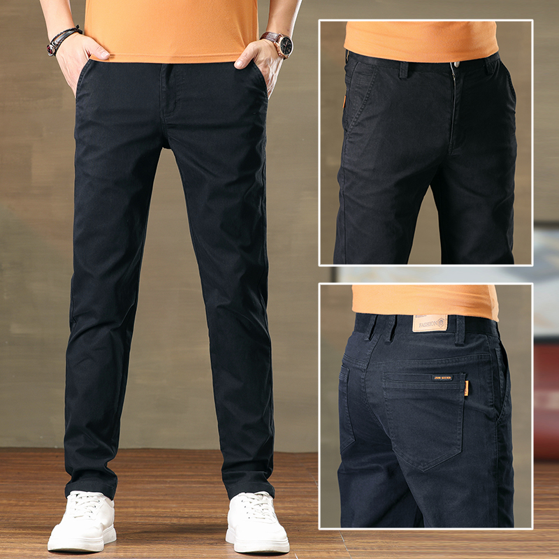 Pantaloni casual kaki eleganți, slim, pentru bărbați, primăvară și toamnă, slim, drepți, 2025, noi pantaloni de afaceri de toamnă, stil masculin