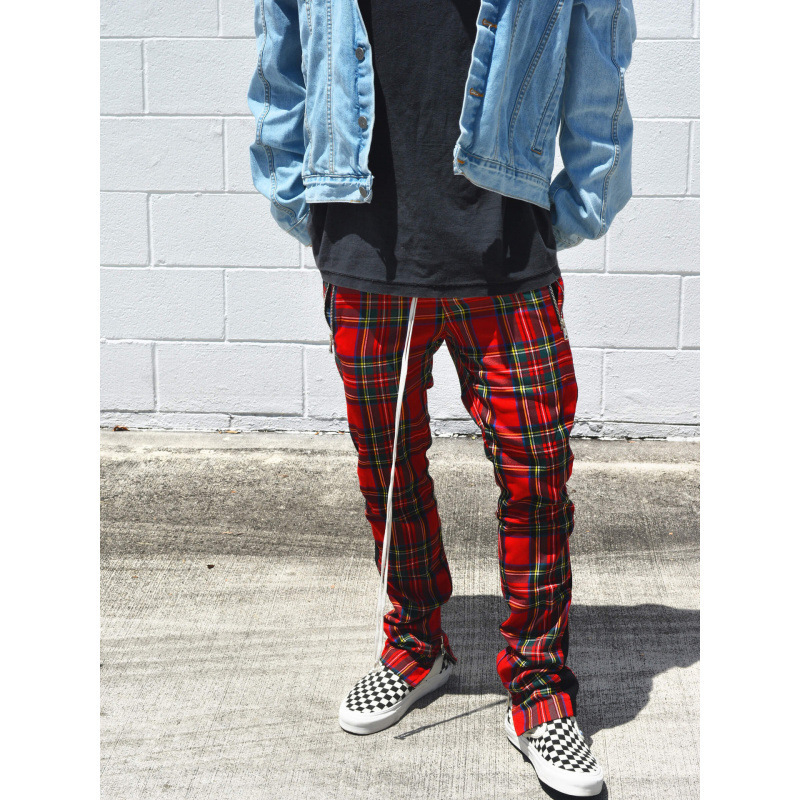 Transfrontaliere 2025 primăvara și toamna hip-hop pantaloni Suglange fermoar slim-fit pantaloni casual bărbați cu talie elastană la modă bărbați