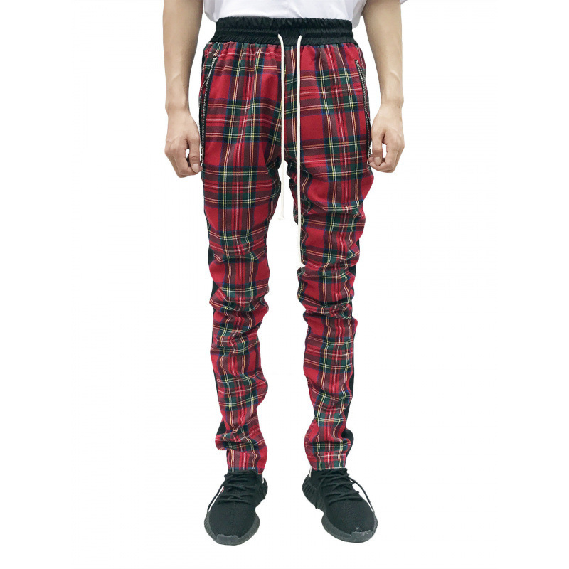 Transfrontaliere 2025 primăvara și toamna hip-hop pantaloni Suglange fermoar slim-fit pantaloni casual bărbați cu talie elastană la modă bărbați